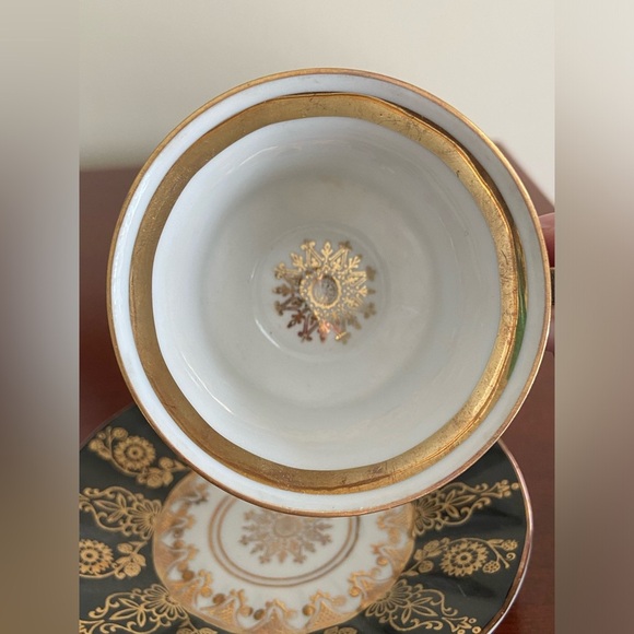 Vintage Winterling Teacup & Saucer Gold & Black on White Bavaria Germany - Picture 7 of 9